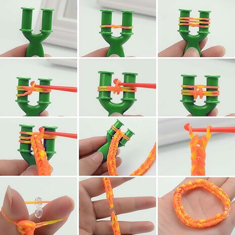 Y loom met 200 loombands groen